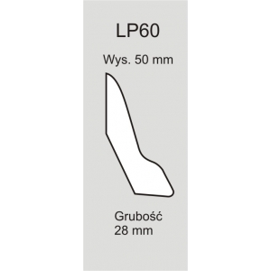 Profil listwy LP60, listwy przypodłogowe