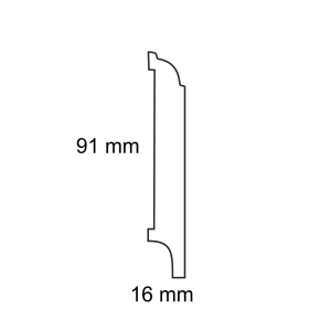 Biała listwa przypodłogowa drewniana AGAT 91 – 91 × 16 mm