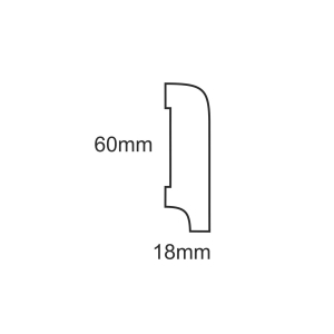 Biała listwa przypodłogowa drewniana BERYL 60 – 60 × 18 mm