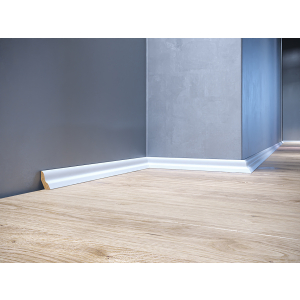 Biała drewniana listwa przypodłogowa LP50 40x28 mm