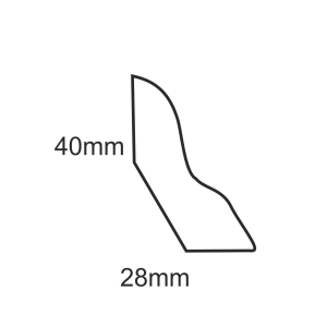 Biała listwa przypodłogowa drewniana LP50 – 40 × 28 mm