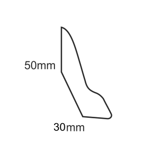Biała listwa przypodłogowa drewniana LP60 – 50 × 30 mm