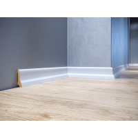 Biała drewniana listwa przypodłogowa LP70 70x25 mm