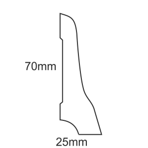 Biała listwa przypodłogowa drewniana LP70 – 70 × 25 mm