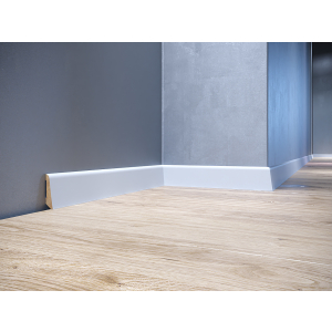 Biała drewniana listwa przypodłogowa LS58 58x16 mm