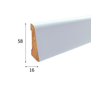 Profil drewnianej listwy przypodłogowej LS58 58x16 mm