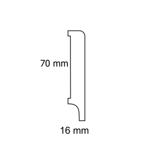 Biała listwa przypodłogowa drewniana LAPIS 70 – 70 × 16 mm