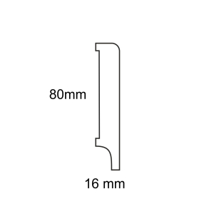 Biała listwa przypodłogowa drewniana LAPIS 80 – 80 × 16 mm