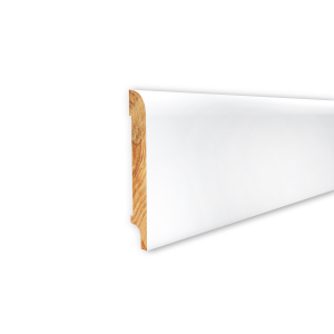 Biała lakierowana listwa przypodłogowa OPAL 120 RAL 9003